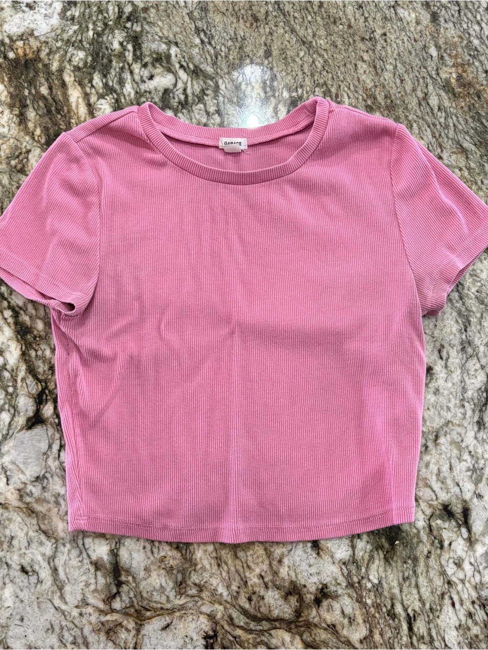 Garage Cropped Ribbed T-shirt